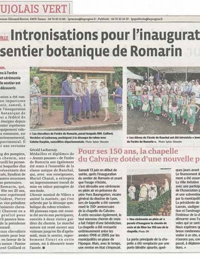 Article de presse inauguration du Sentier